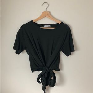 Zara tied crop tee